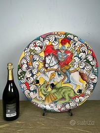 Grande piatto in maiolica di caltagirone