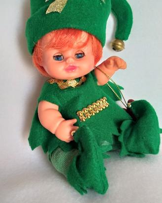 Bambola mini Furga vintage doll Cacio rosso elfo