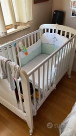 Culla Dili Best in legno bianco con materasso