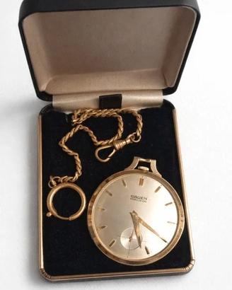 Gruen Precision – Orologio da tasca vintage in oro