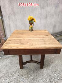 antico tavolo quadrato in rovere