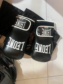 Guanti boxe leone e paratibie