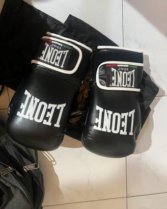 Guanti boxe leone e paratibie