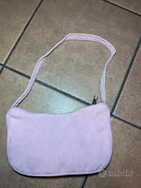 Borsa rosa antico a costine