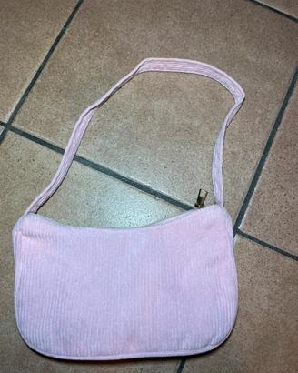 Borsa rosa antico a costine