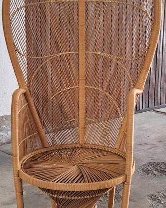 poltrona vintage in vimini