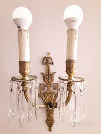 Coppia applique lampade di muro a candela antiche