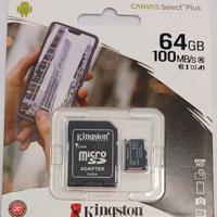 Micro sd Microsd 64gb Kingston nuova