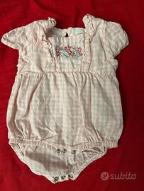 Vestito body bimba neonata 3M 62cm rosa So Cute