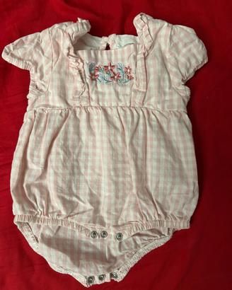 Vestito body bimba neonata 3M 62cm rosa So Cute