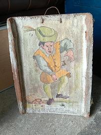 dipinto a mano su grande tegola