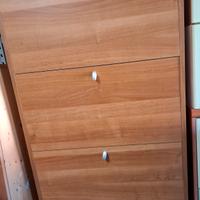 Scarpiera in legno color noce
