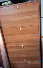 Scarpiera in legno color noce