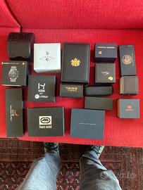 Lotto 16 scatole porta orologi