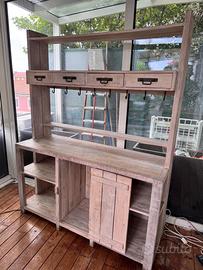 Credenza in legno massello, stile rustico shabby