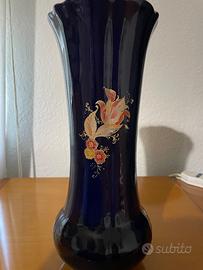 Vaso porcellana blu cobalto e oro