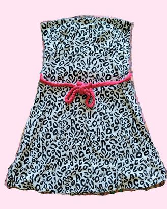 vestito Mini abito leopardato spalle scoperte