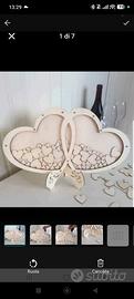 Guestbook in legno due cuori