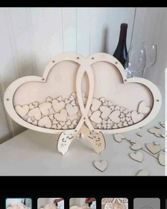 Guestbook in legno due cuori