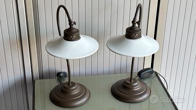 Coppia abat-jour in ceramica e ottone Favero ill.