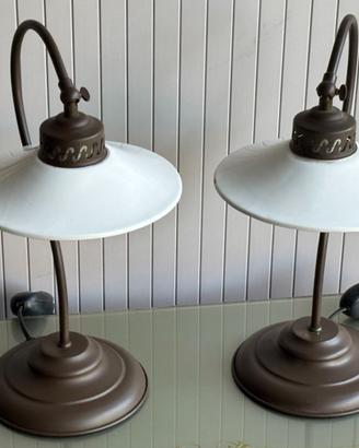 Coppia abat-jour in ceramica e ottone Favero ill.