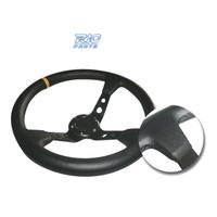 VOLANTE INVERTITO IN ECOPELLE NERA CON BRACCI NERI