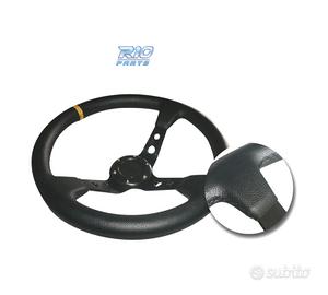 VOLANTE INVERTITO IN ECOPELLE NERA CON BRACCI NERI