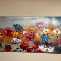 Quadro moderno con fiori | tela panoramica