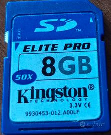 Scheda di memoria SD Elite Pro Kingston 8GB 50x