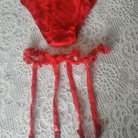 Completo intimo cotone rosso natalizio Roberta