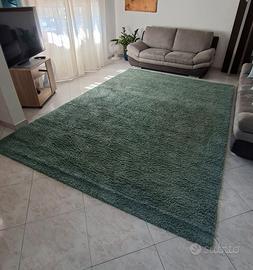 Tappeto Pelo Lungo Verde Salvia - 240x340 cm
