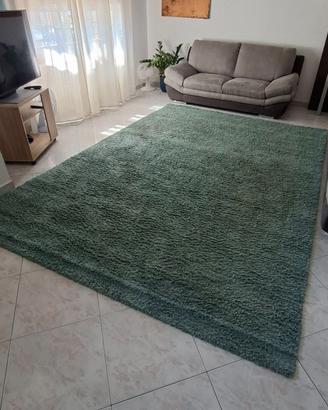 Tappeto Pelo Lungo Verde Salvia - 240x340 cm