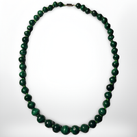 Collana Vintage in Malachite Verde Scuro – 51,5 cm