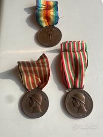 3 medaglie originali Prima GuerraMondiale1915-1918