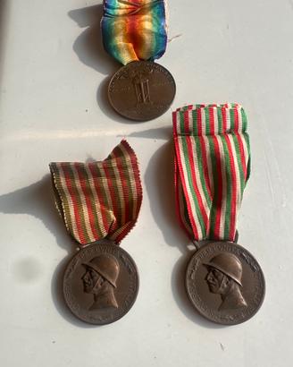 3 medaglie originali Prima GuerraMondiale1915-1918