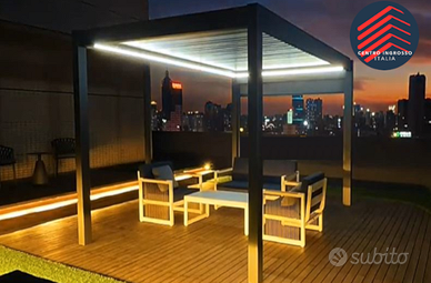 Pergola bioclimatica 4x4 m PROFESSIONALE LED RGB