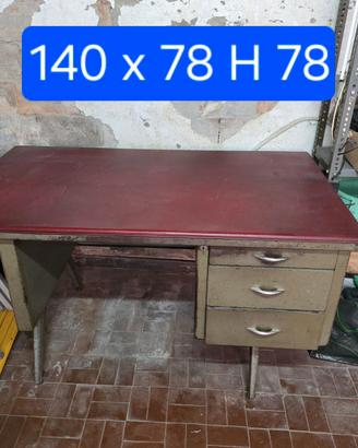 Scrivania vintage Santalena Torino metallo/rosso