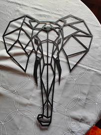 Testa Elefante da Parete 3d geometrico