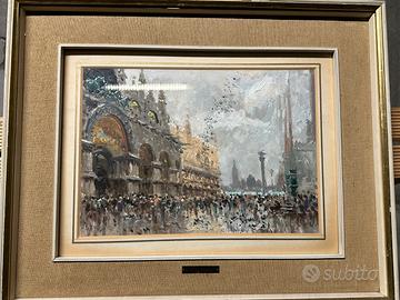 Acquerello Giulio Falzoni 1949 Venezia 30x40