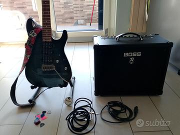 Chitarra Harley Benton, Amplificatore Boss Katana