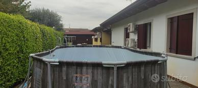 Piscina Bestway 610x366x122 cm effetto legno scuro