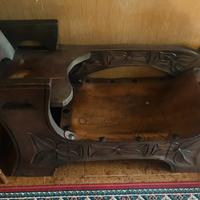 Panca in legno e cuoio
