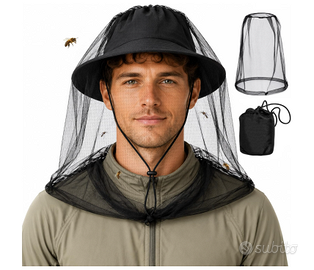Set 2 Zanzariere da Testa per Cappello + Custodie