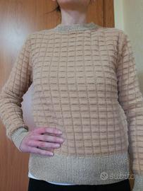 Maglione rosa antico e oro taglia unica, morbido