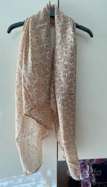 Foulard leggero marroncino con fiorellini
