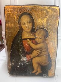 Dipinto su legno : Madonna del Granduca