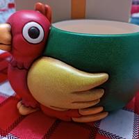 Coprivaso con pappagallo Yucatan 