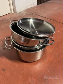 Set pentole in acciaio di buona qualita