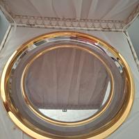 vassoio tondo Mepra acciaio 18/10 e oro 24 kt