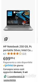 Hp notebook 250 G9, pc portatile silver